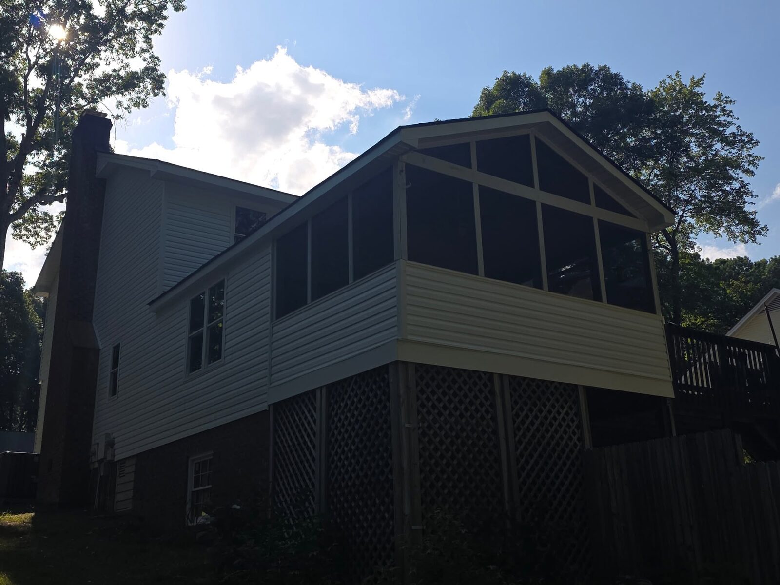 Completed screened porch project