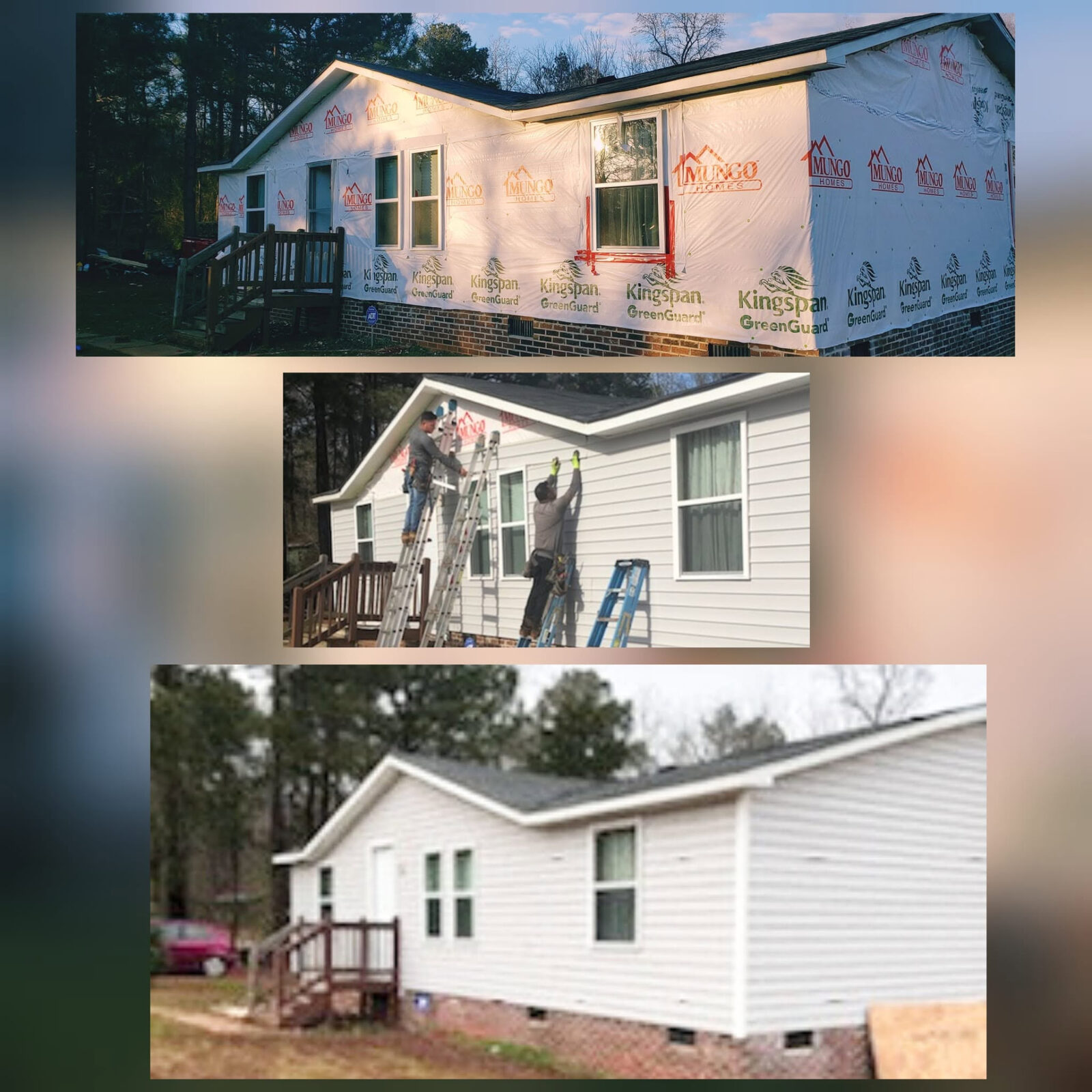 Siding installation in progress on a Raleigh area home